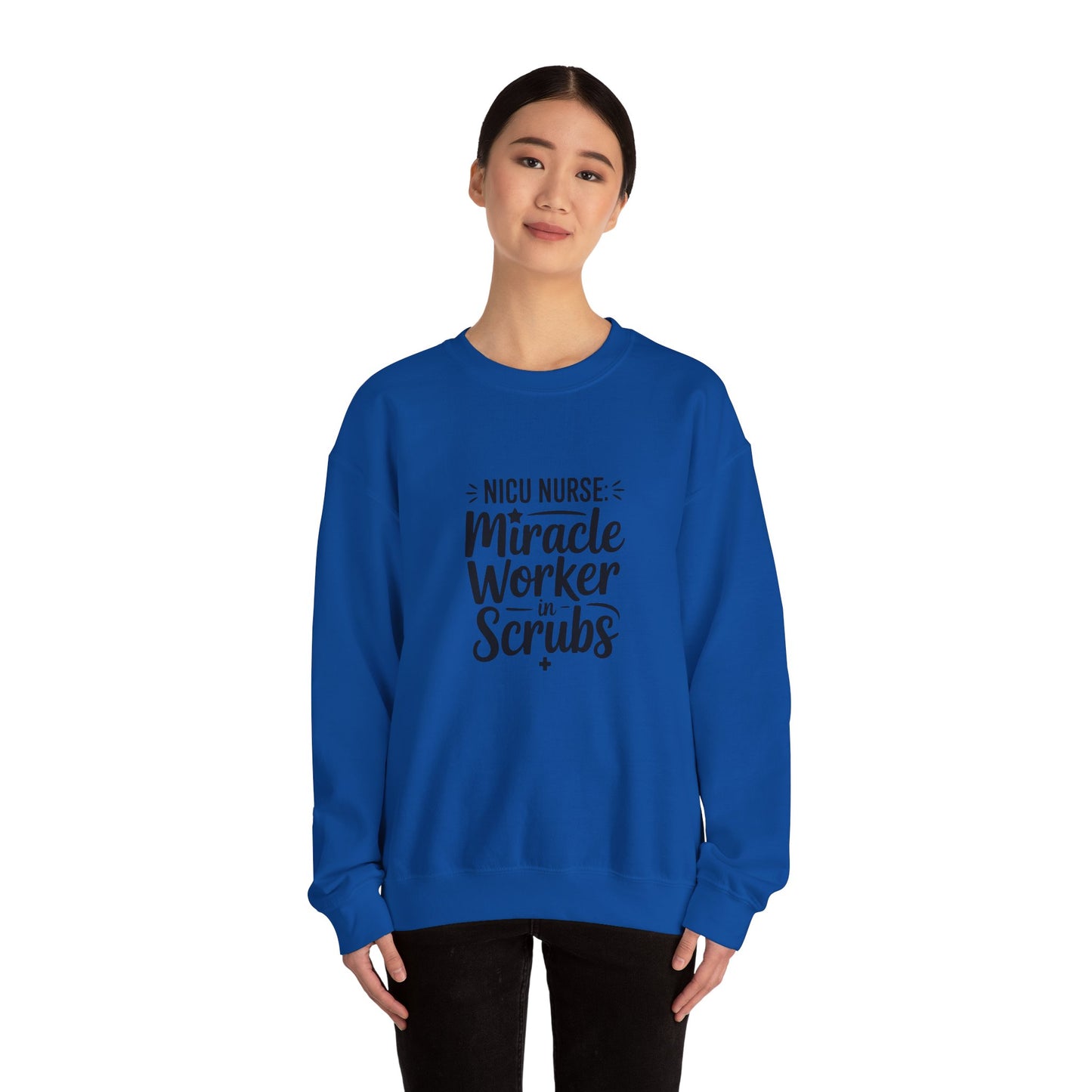Miracle Worker in Scrubs NICU Nurse Crewneck Sweatshirt