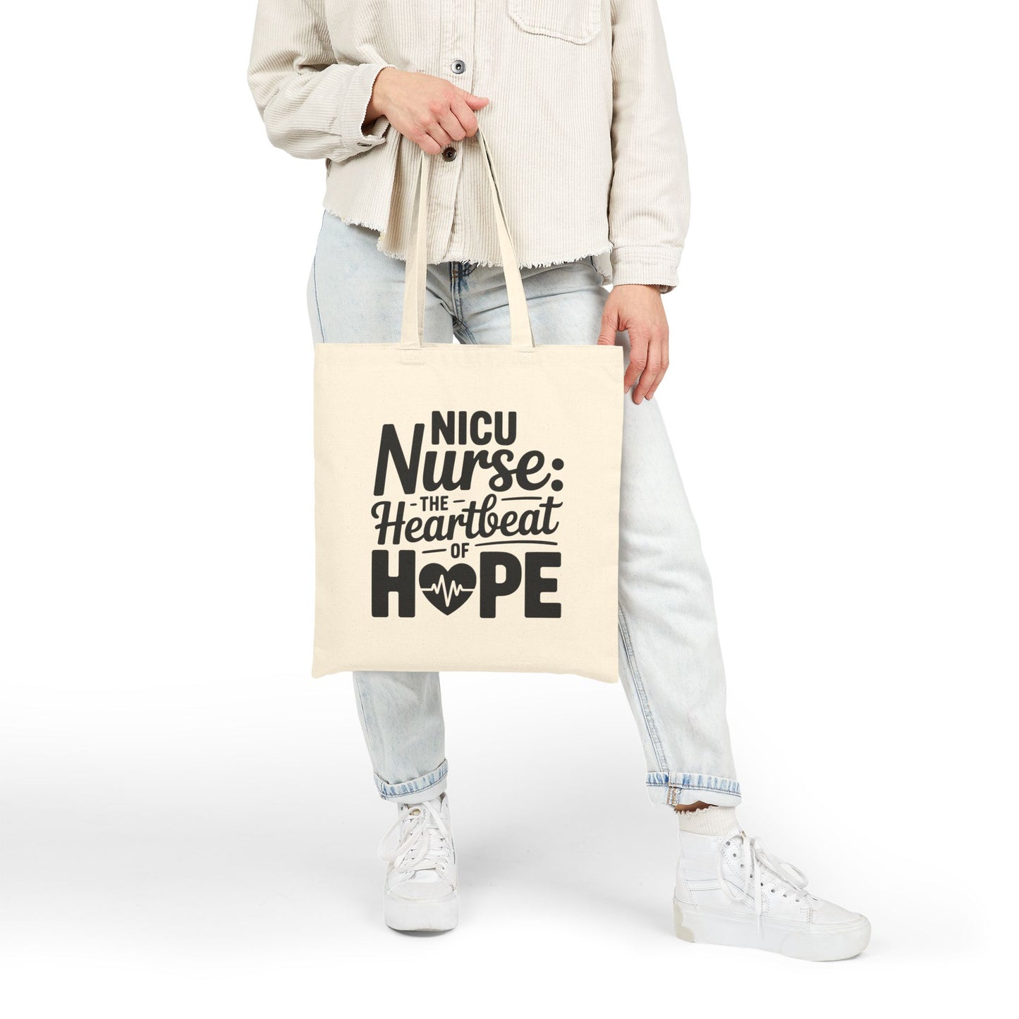 The Heartbeat of Hope NICU Nurse Cotton Canvas Tote Bag