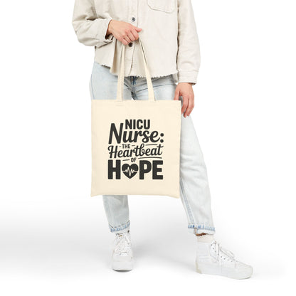 The Heartbeat of Hope NICU Nurse Cotton Canvas Tote Bag