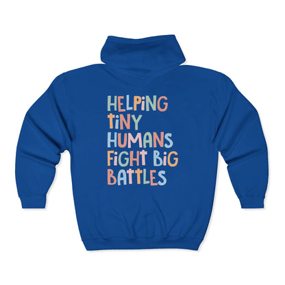 NICU Nurse Zip-Up Hoodie | Helping Tiny Humans Fight Big Battles