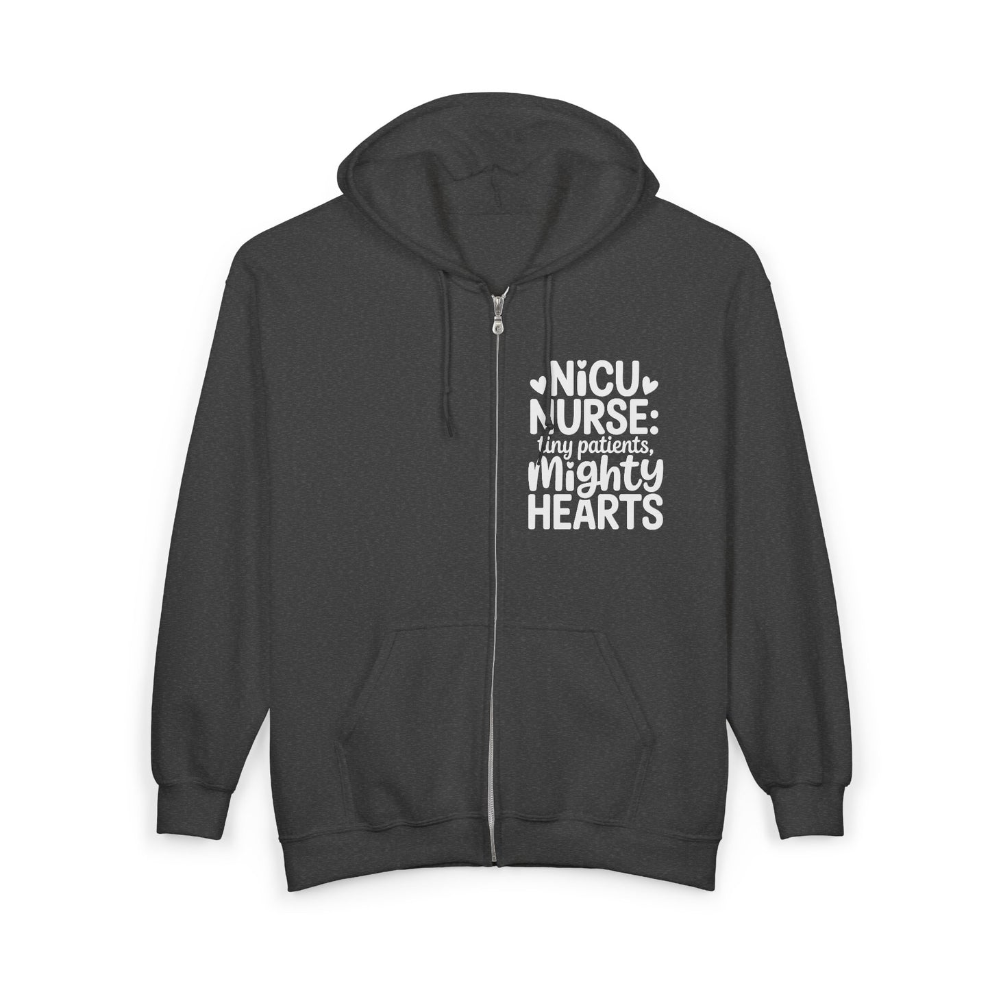Tiny Patients Mighty Hearts NICU Nurse Zip Hoodie