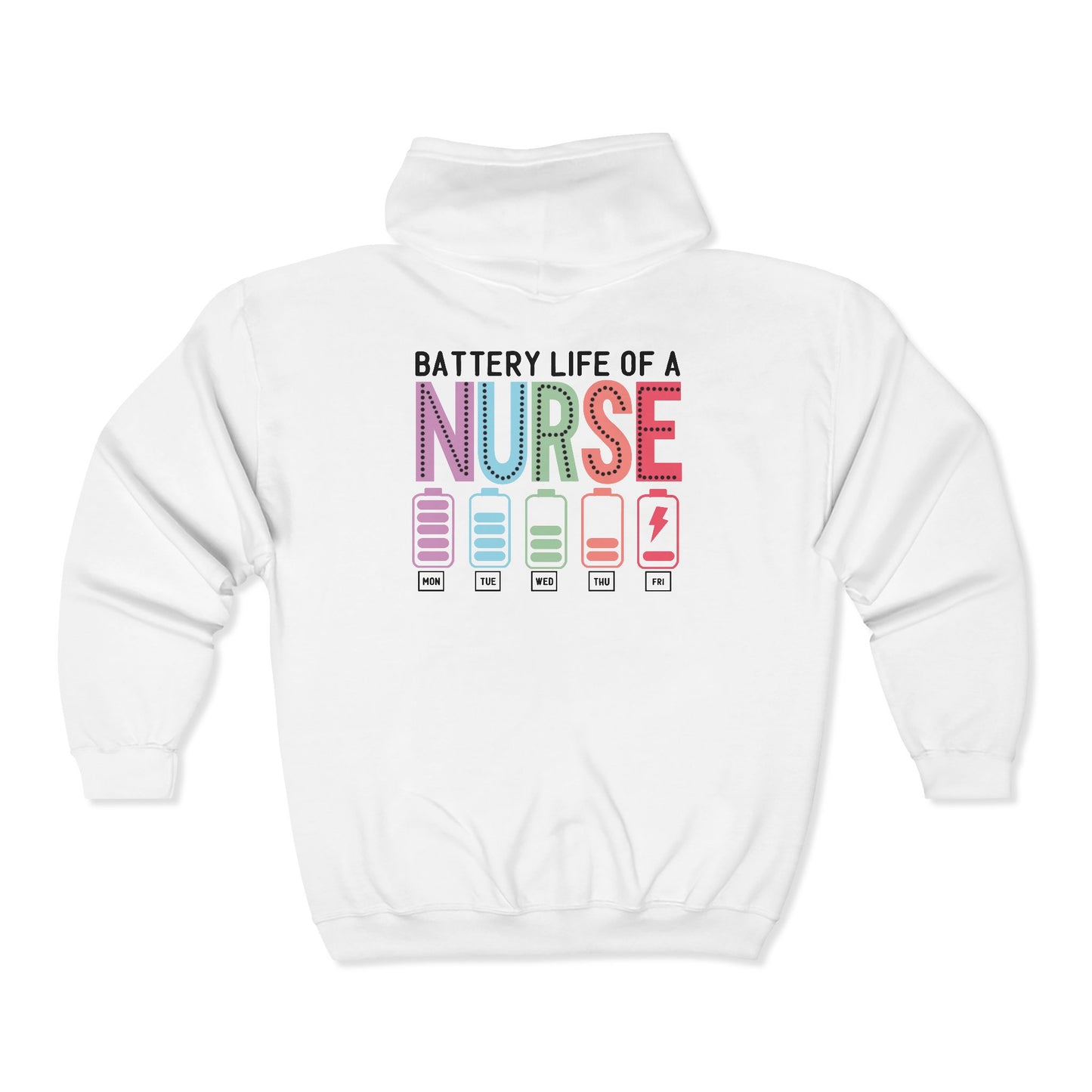 Battery Life of a Nurse Zip Hoodie