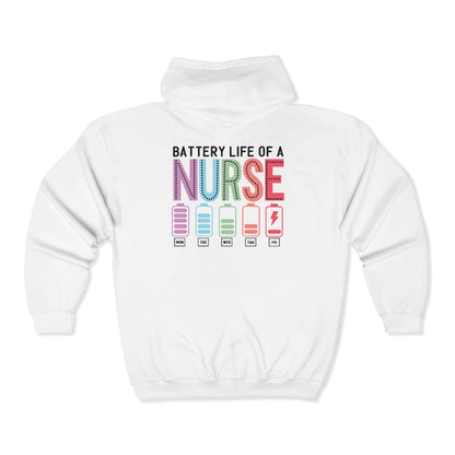 Battery Life of a Nurse Zip Hoodie