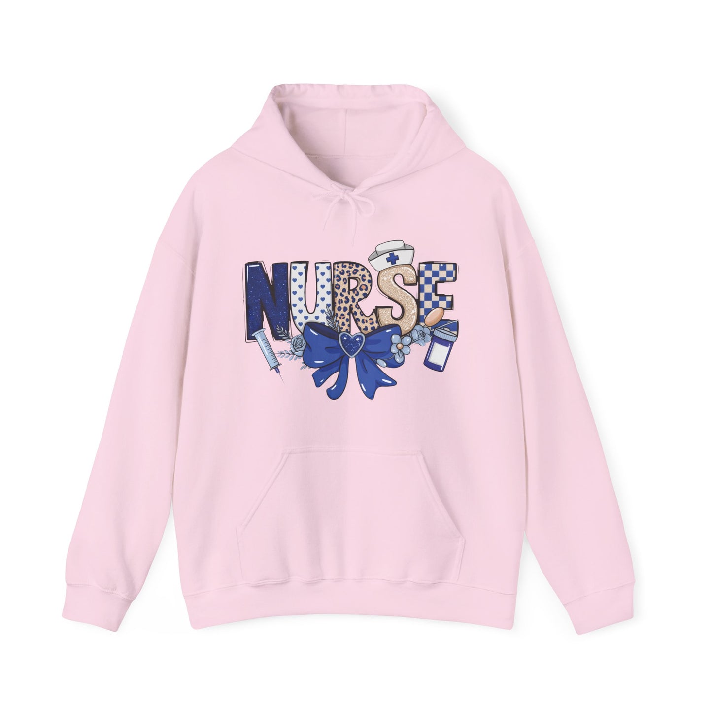 Preppy Nurse Floral Leopard Print Hoodie
