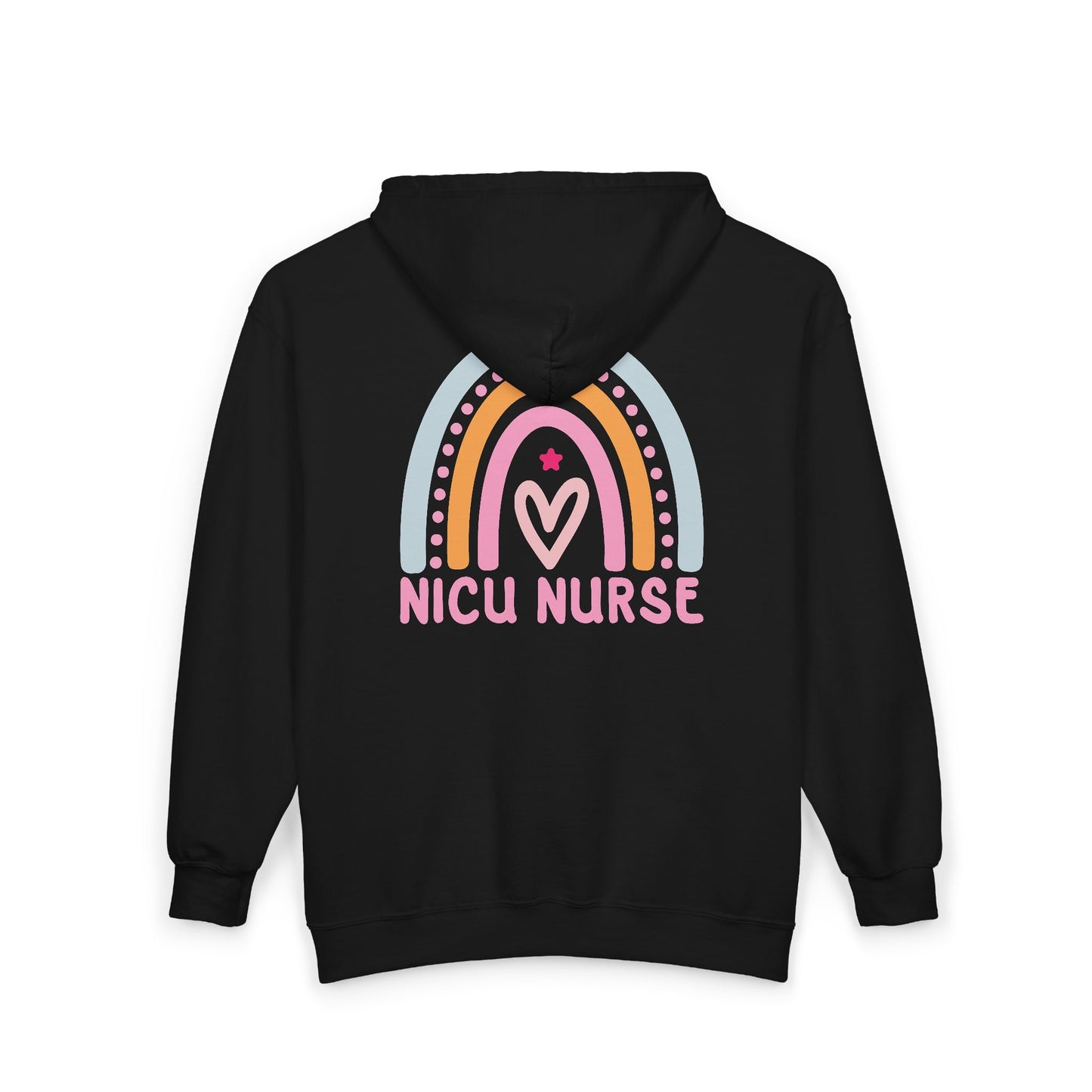NICU Nurse Boho Rainbow Retro Zip Hoodie