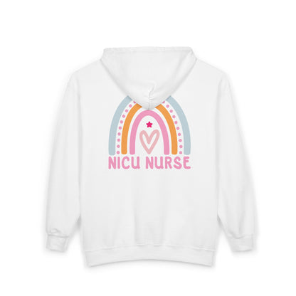 NICU Nurse Boho Rainbow Retro Zip Hoodie