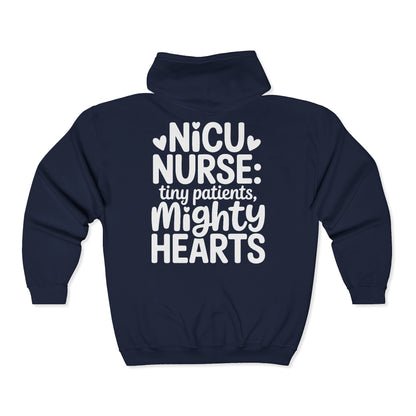 Tiny Patients Mighty Hearts NICU Nurse Zip Hoodie