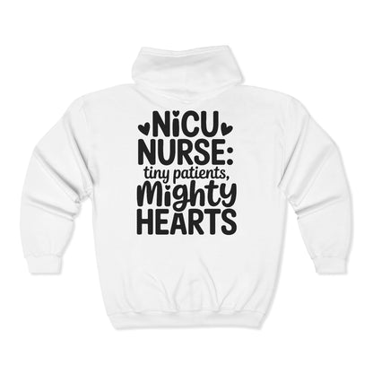 Tiny Patients Mighty Hearts NICU Nurse Zip Hoodie