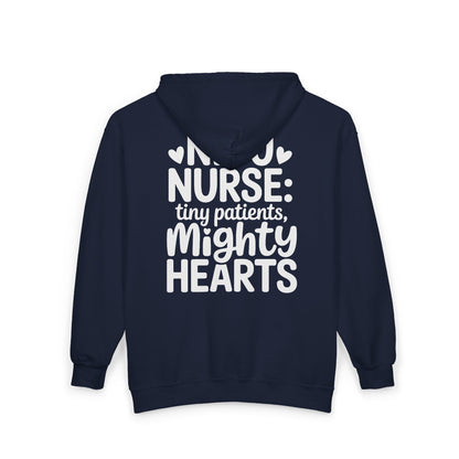 Tiny Patients Mighty Hearts NICU Nurse Zip Hoodie