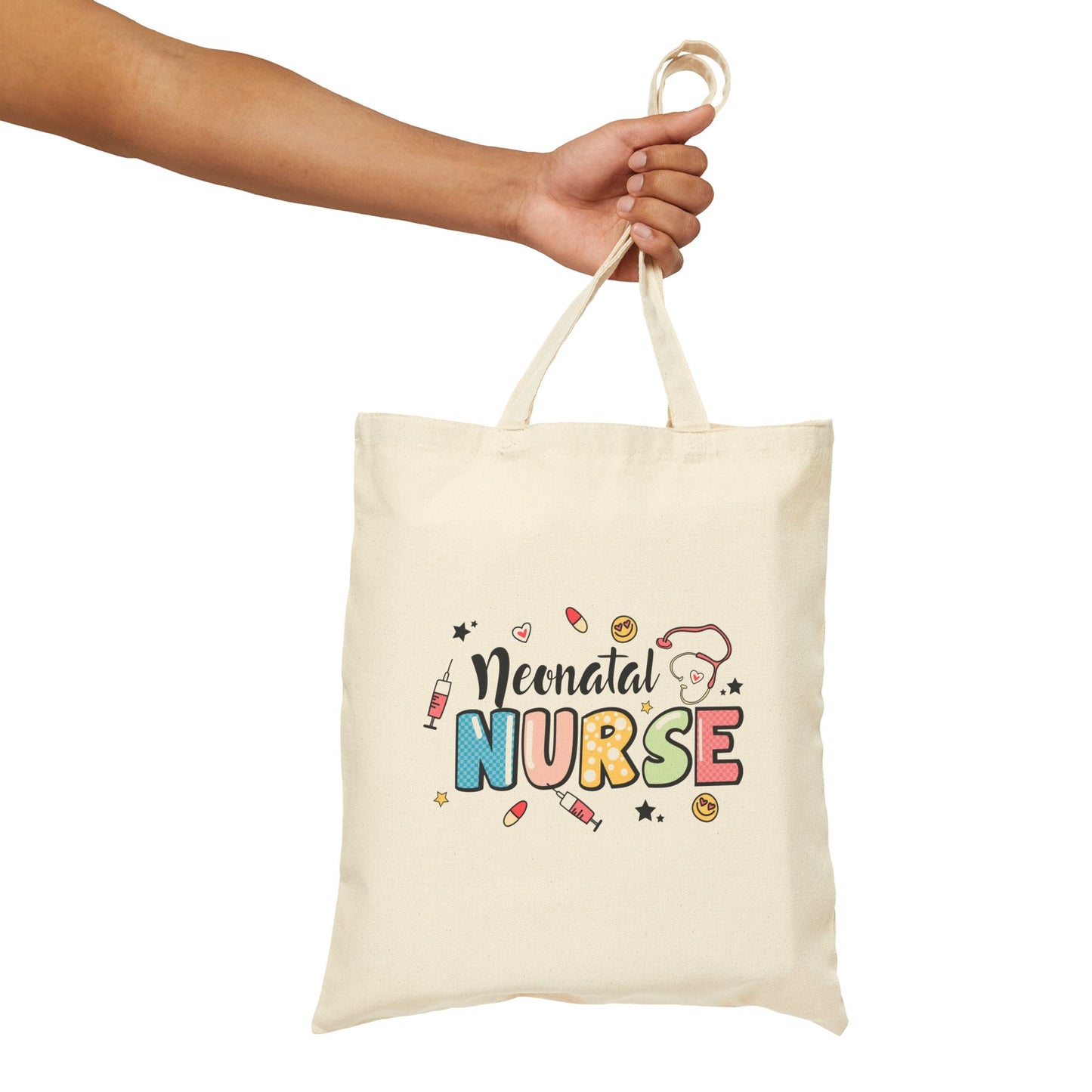 Neonatal Nurse Doodle NICU Cotton Canvas Tote Bag