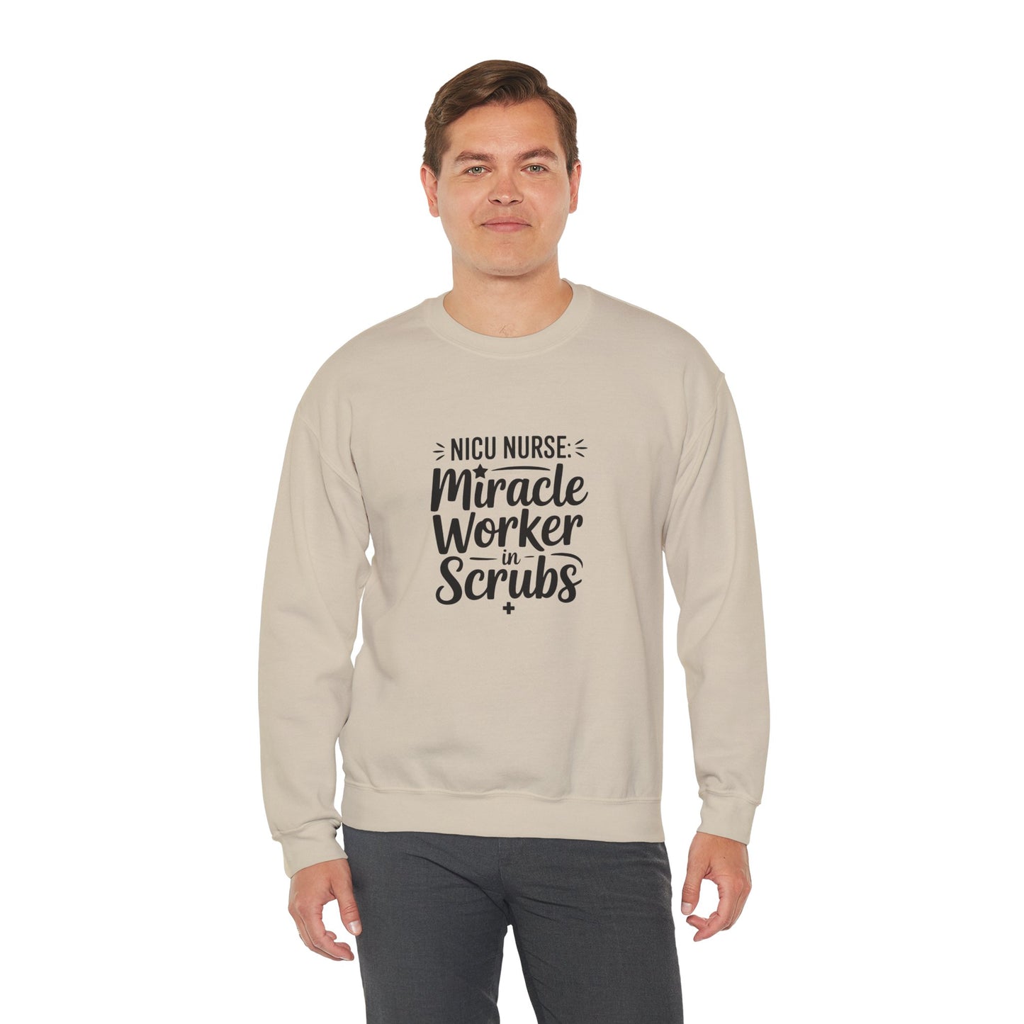 Miracle Worker in Scrubs NICU Nurse Crewneck Sweatshirt