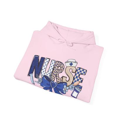 Preppy Nurse Floral Leopard Print Hoodie