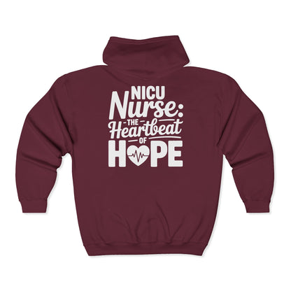 The Heartbeat of Hope NICU Nurse Zip Hoodie
