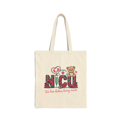 NICU Baby Bear Cotton Canvas Tote Bag