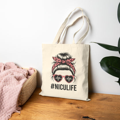 NICU Life Cotton Canvas Tote Bag
