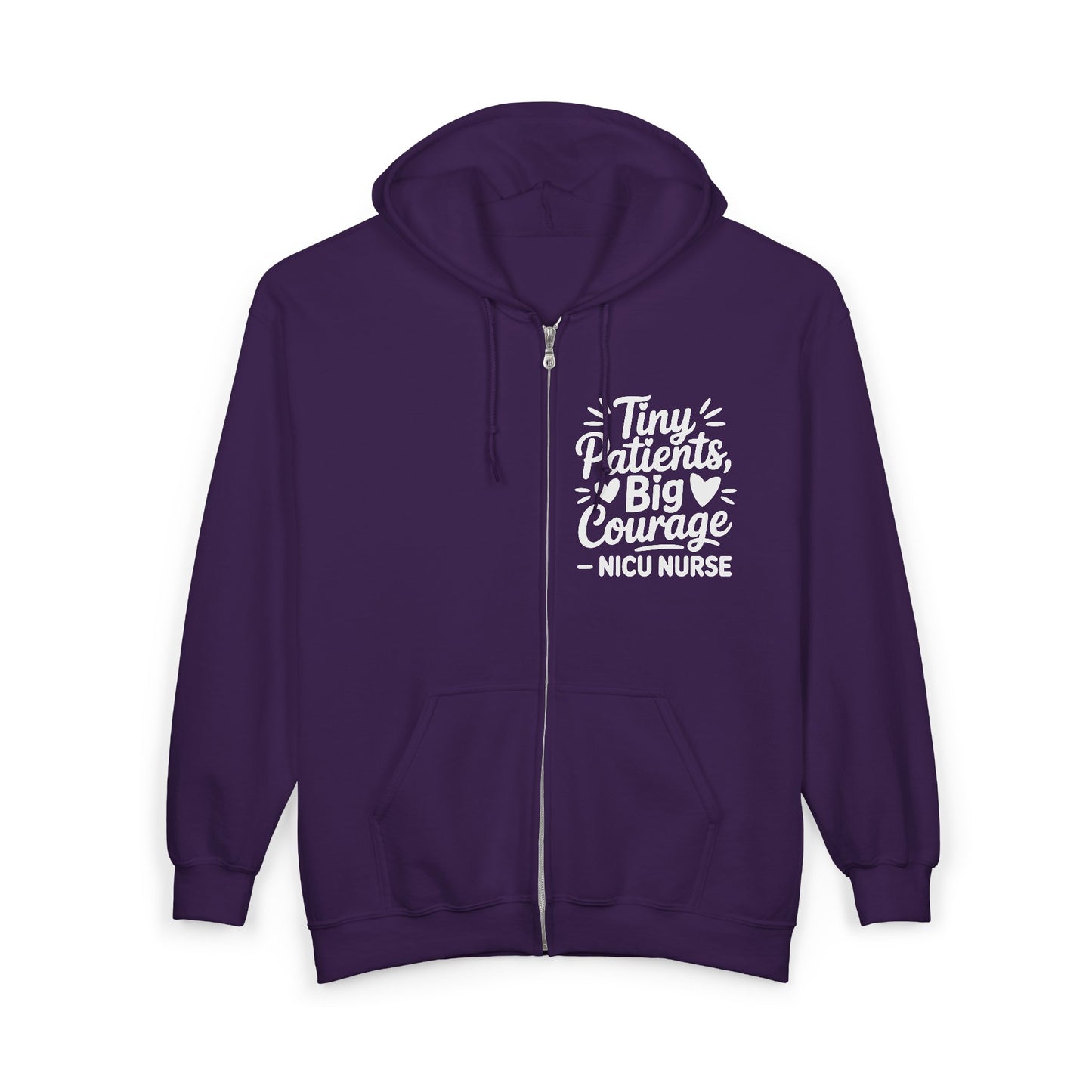Tiny Patients Big Courage Zip Hoodie
