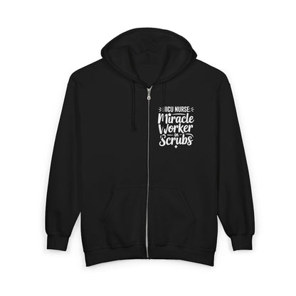 Miracle Worker in Scrubs NICU Nurse Zip Hoodie
