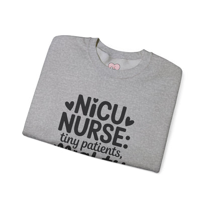 Tiny Patients Mighty Hearts NICU Nurse Crewneck Sweatshirt