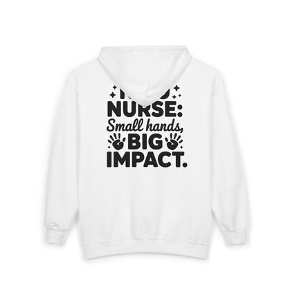 Small Hands Big Impact NICU Nurse Zip Hoodie