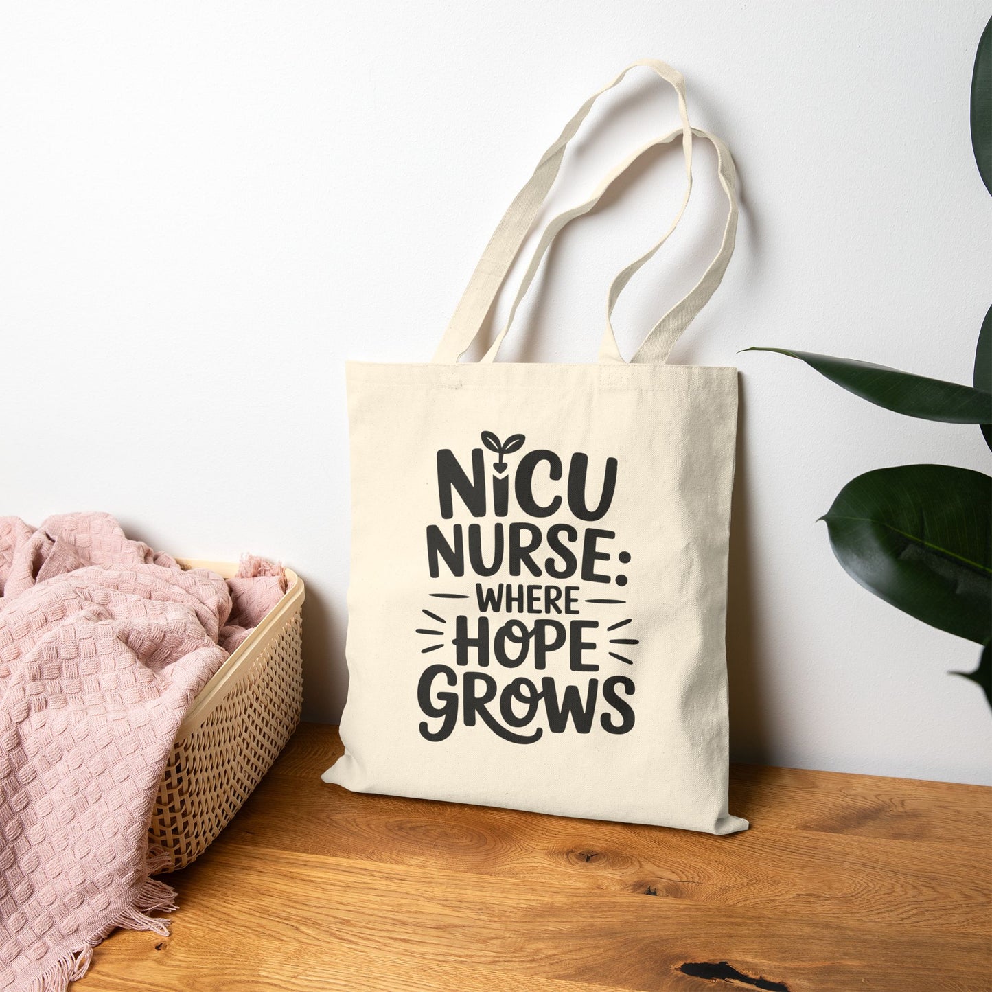 Where Hope Grows NICU Nurse Cotton Canvas Tote Bag