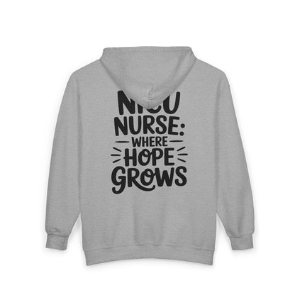 Where Hope Grows NICU Nurse Zip Hoodie