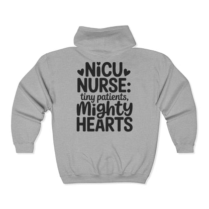 Tiny Patients Mighty Hearts NICU Nurse Zip Hoodie
