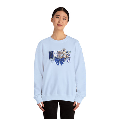 Preppy Nurse Floral Leopard Print Crewneck Sweatshirt