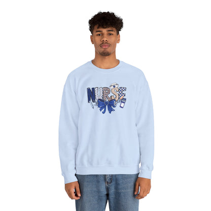 Preppy Nurse Floral Leopard Print Crewneck Sweatshirt