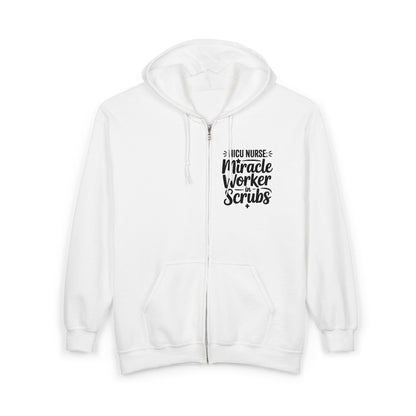 Miracle Worker in Scrubs NICU Nurse Zip Hoodie