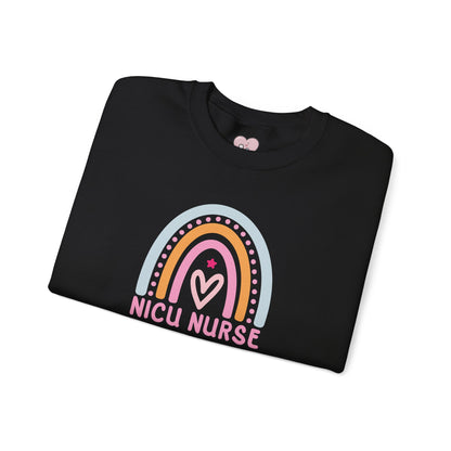 NICU Nurse Boho Rainbow Retro Crewneck Sweatshirt