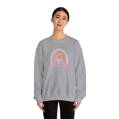 NICU Nurse Boho Rainbow Retro Crewneck Sweatshirt