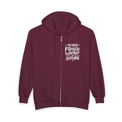 Miracle Worker in Scrubs NICU Nurse Zip Hoodie