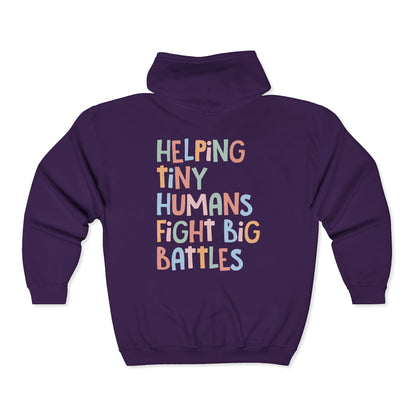 NICU Nurse Zip-Up Hoodie | Helping Tiny Humans Fight Big Battles