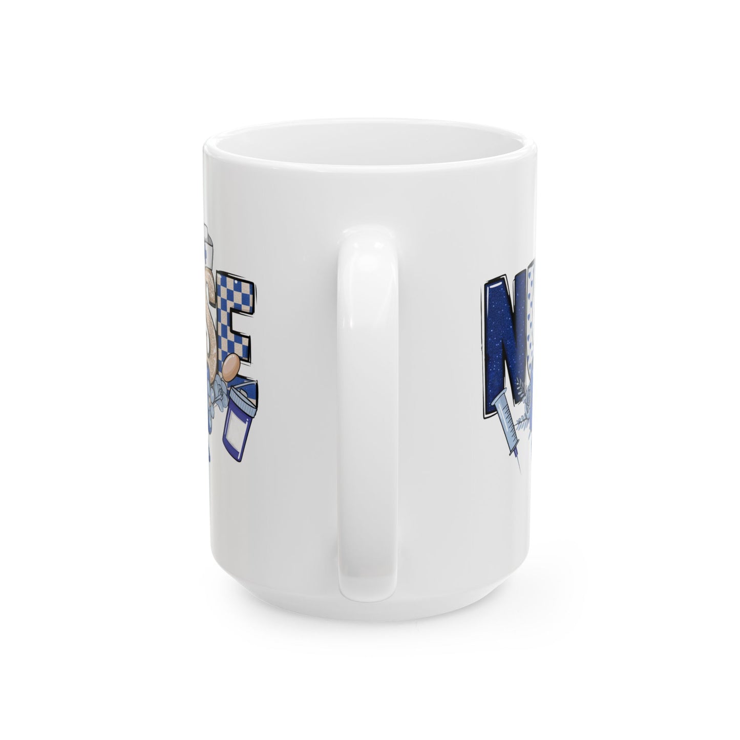 Preppy Nurse Floral Leopard Print Ceramic Mug 15oz