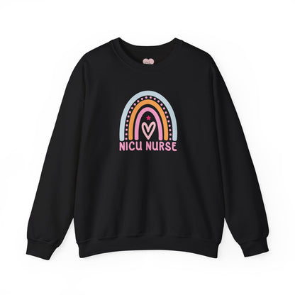 NICU Nurse Boho Rainbow Retro Crewneck Sweatshirt