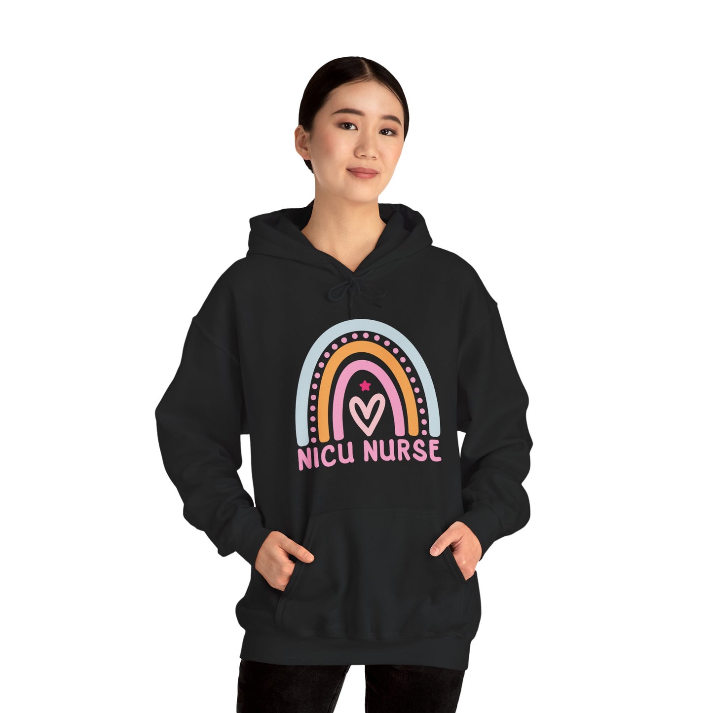 NICU Nurse Boho Rainbow Retro Hoodie