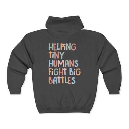 NICU Nurse Zip-Up Hoodie | Helping Tiny Humans Fight Big Battles