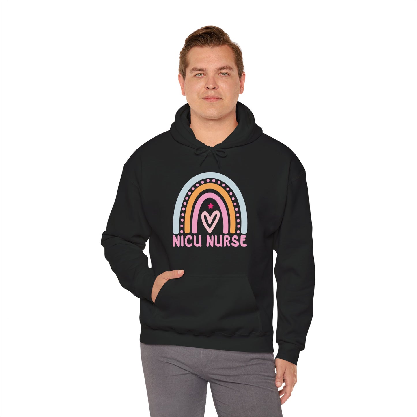 NICU Nurse Boho Rainbow Retro Hoodie