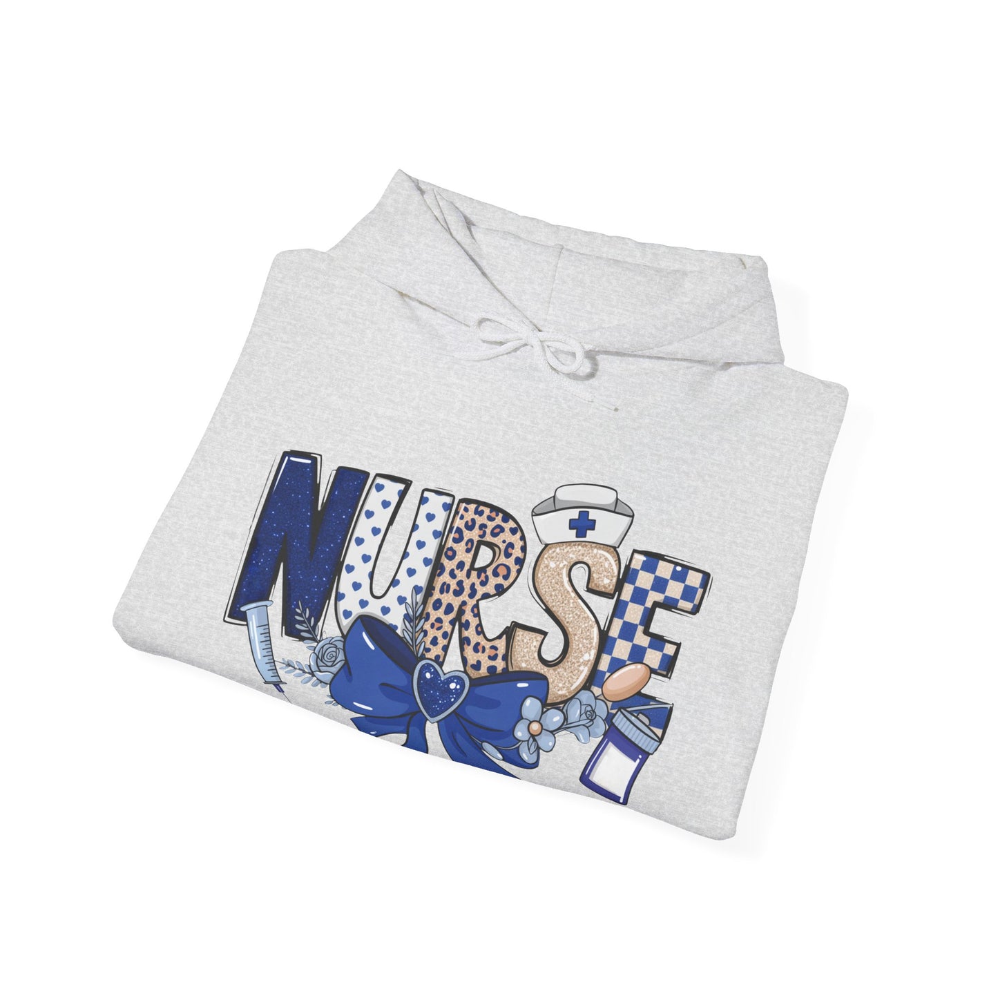 Preppy Nurse Floral Leopard Print Hoodie