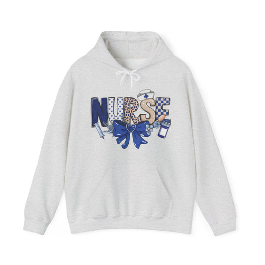 Preppy Nurse Floral Leopard Print Hoodie