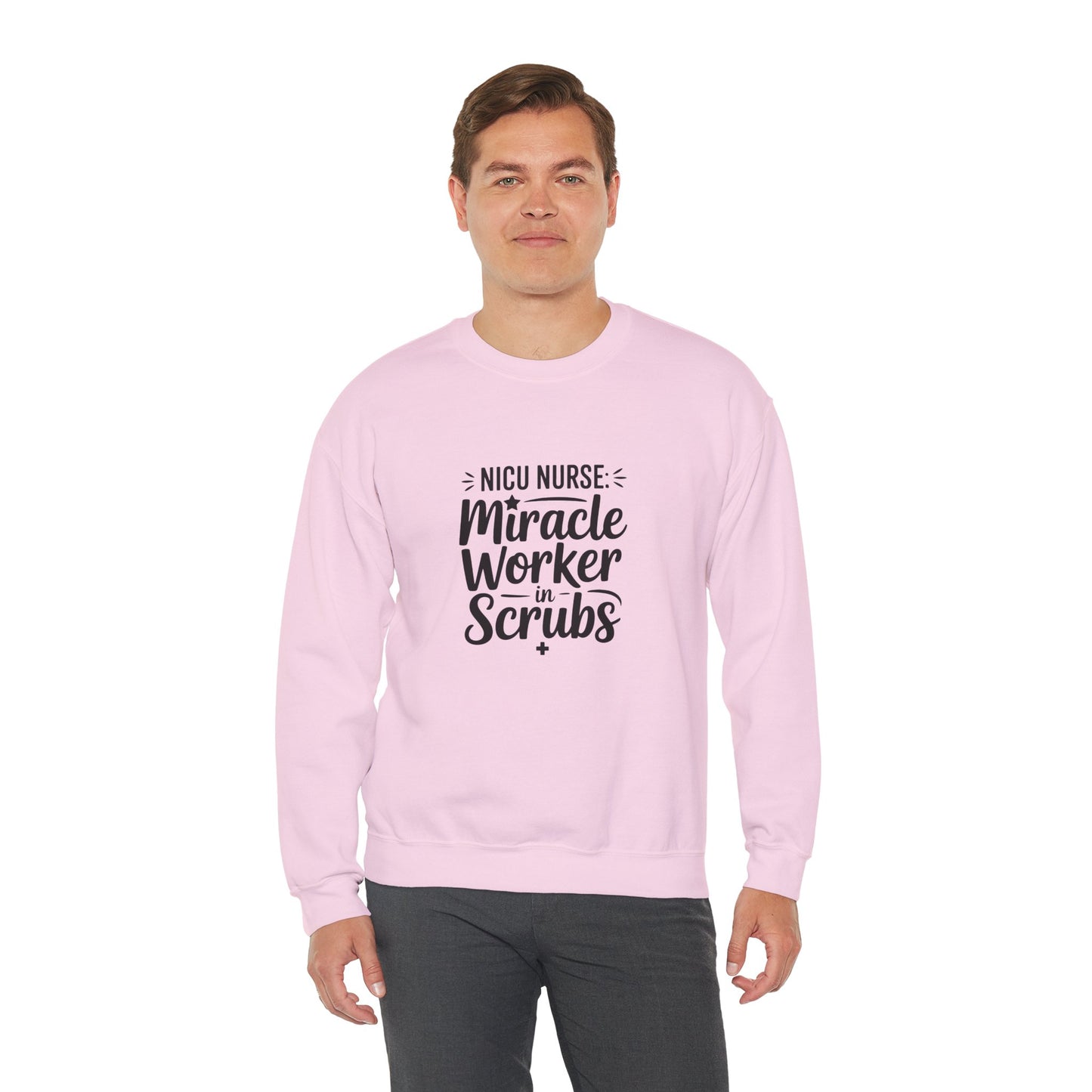 Miracle Worker in Scrubs NICU Nurse Crewneck Sweatshirt