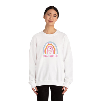 NICU Nurse Boho Rainbow Retro Crewneck Sweatshirt