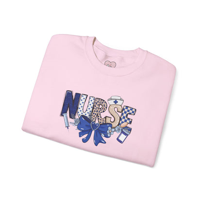 Preppy Nurse Floral Leopard Print Crewneck Sweatshirt