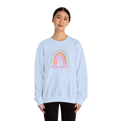 NICU Nurse Boho Rainbow Retro Crewneck Sweatshirt