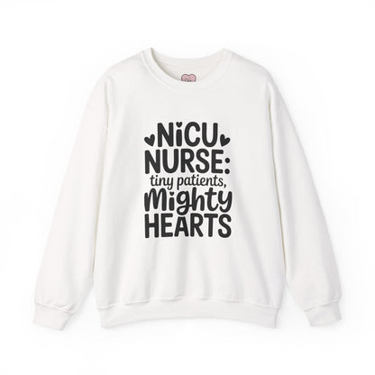 Tiny Patients Mighty Hearts NICU Nurse Crewneck Sweatshirt
