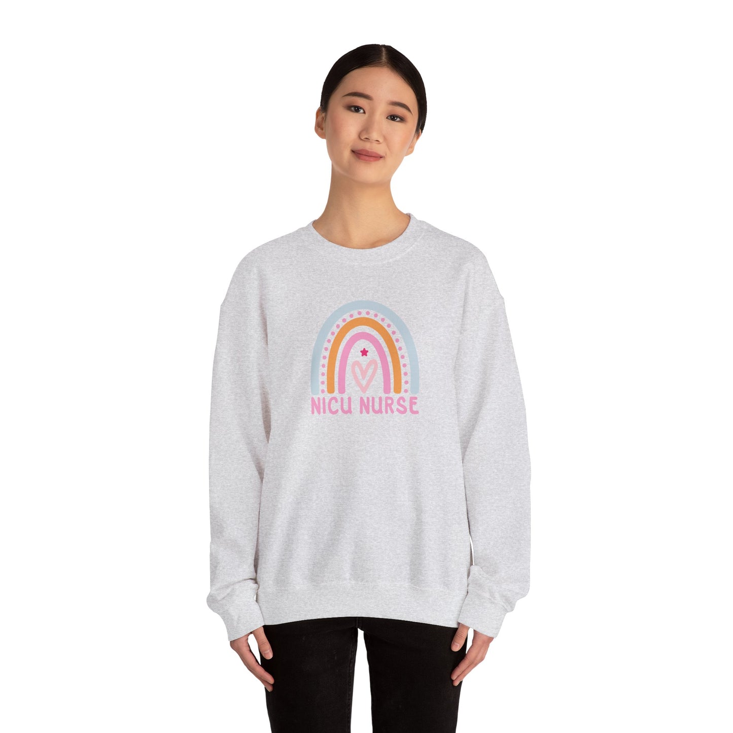 NICU Nurse Boho Rainbow Retro Crewneck Sweatshirt