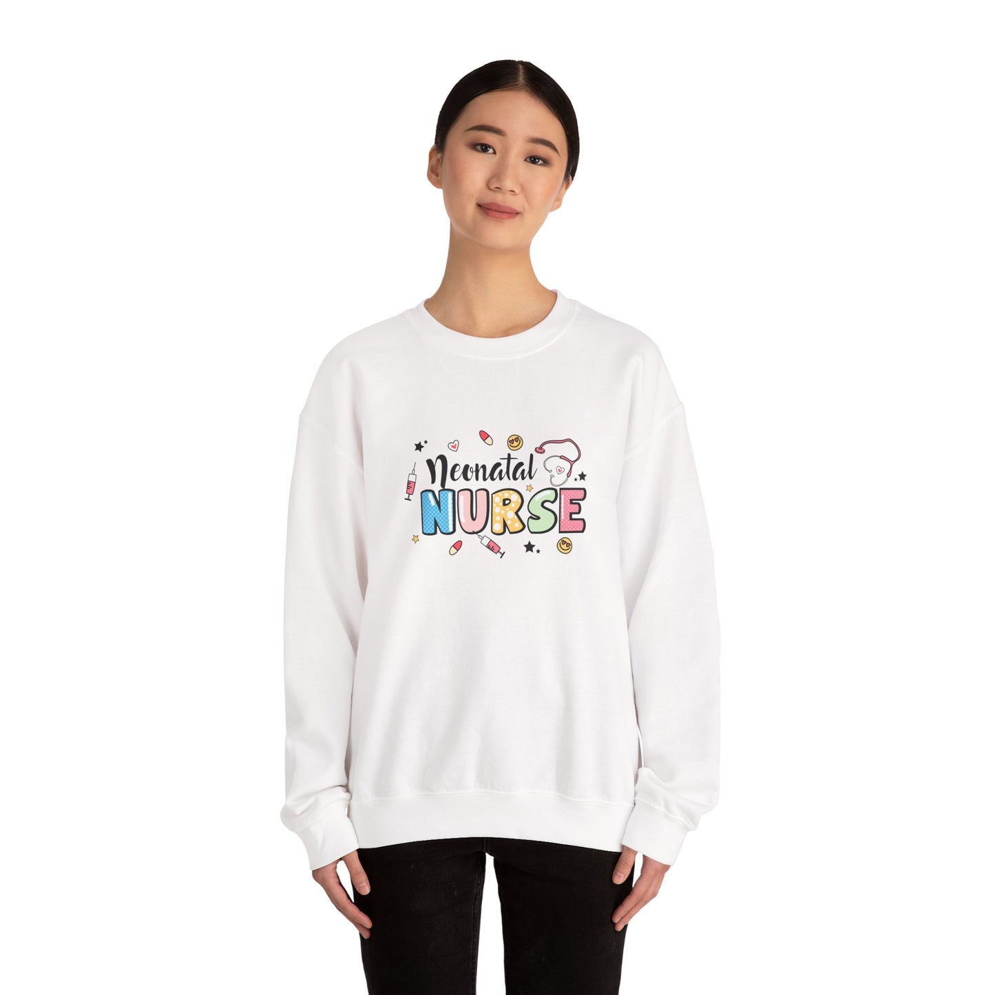 Neonatal Nurse Doodle NICU Crewneck Sweatshirt