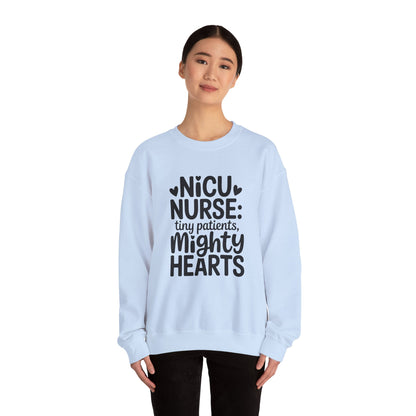 Tiny Patients Mighty Hearts NICU Nurse Crewneck Sweatshirt