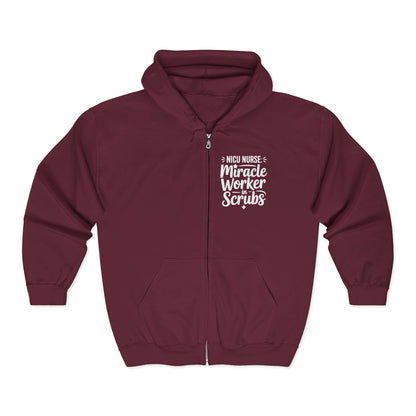 Miracle Worker in Scrubs NICU Nurse Zip Hoodie