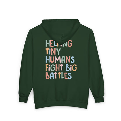 NICU Nurse Zip-Up Hoodie | Helping Tiny Humans Fight Big Battles